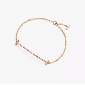 Tiffany T Smile Bracelet in Yellow Gold and Diamonds